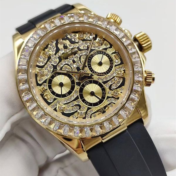 La dernière production de montre-bracelet mécanique entièrement automatique taille 40MM miroir saphircaoutchoucbracelet étanche fonction hommes comme cadeau