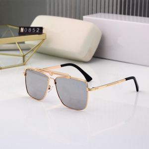 Designer Square Lunettes de soleil pour femmes Rivets Vintage Shades Driving Lunettes de soleil polarisées Male 0852 Metal Plank 1pcs fashion sunglasse eyewear With case box