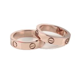 316L Titanium Steel Nails Anillos de los amantes de los amantes de los amantes del tamaño de la banda para mujeres y hombres en joyas de 4 mm de 6 mm Joyas PS6401