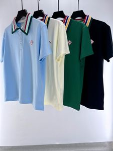 Le dernier été 2024 Polo pour hommes Mode Stripe Patchwork Design Taille américaine Polo à manches courtes T-shirt de luxe de haute qualité