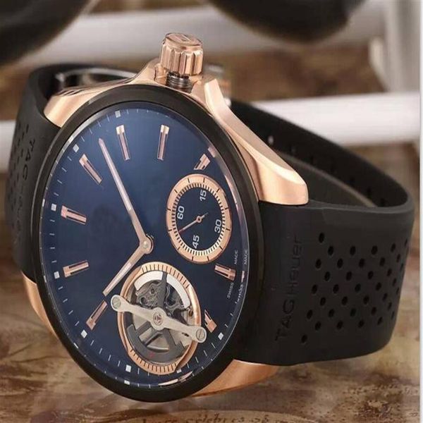 La dernière version de la montre à pendule de calibre arrière transparent pour hommes de luxe Grand Automatic Sport Men's Watches298U