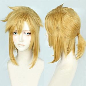 Короткий золотисто-желтый конский хвост The Legend of Zelda Link Wig278A