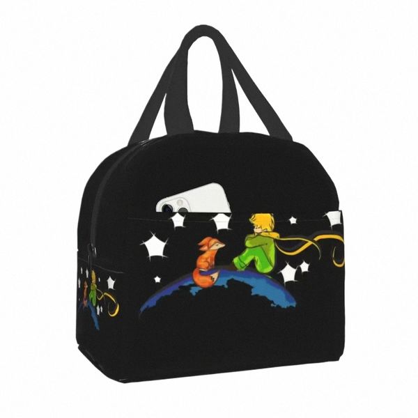 Le Petit Prince et le Renard Sac à lunch Femmes Refroidisseur thermique Boîte à lunch isolée pour le bureau de travail Portable Cam Voyage Sac de pique-nique L9xb #