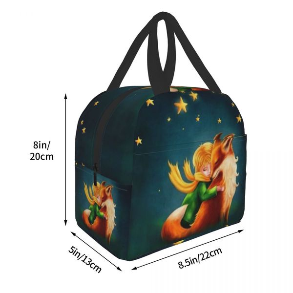 The Little Prince Fairy Tale Lunch Sac Hommes Femmes Fooser Cooler Thermal Isulater Boîte à lunch pour enfants Sac de rangement de pique-nique