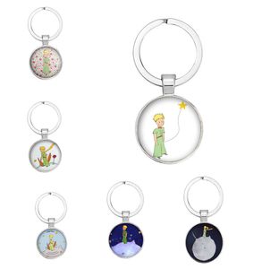 Le Petit Prince Renard Rose Logo Porte-clés Verre Cabochon Pendentif Porte-clés Bijoux Cadeau