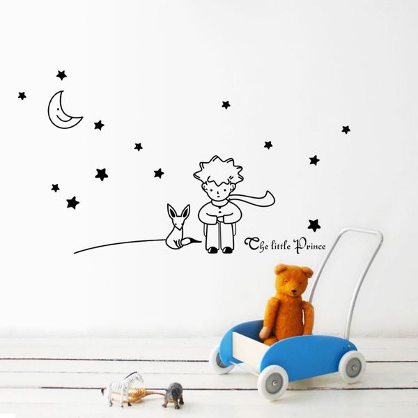 El Principito Luna Estrellas Etiqueta de La Pared Arte Vinilo Bebé Niños Beroom Decoración de Pared Calcomanías 348o