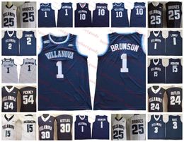 NCAA Villanova Wildcats Baloncesto Jersey 1 Jalen Brunson 10 Donte DiVincenzo 25 Mikal Bridges Kyle Lowry Kris Jenkins Arcidiacono 3 Josh Hart Cosido