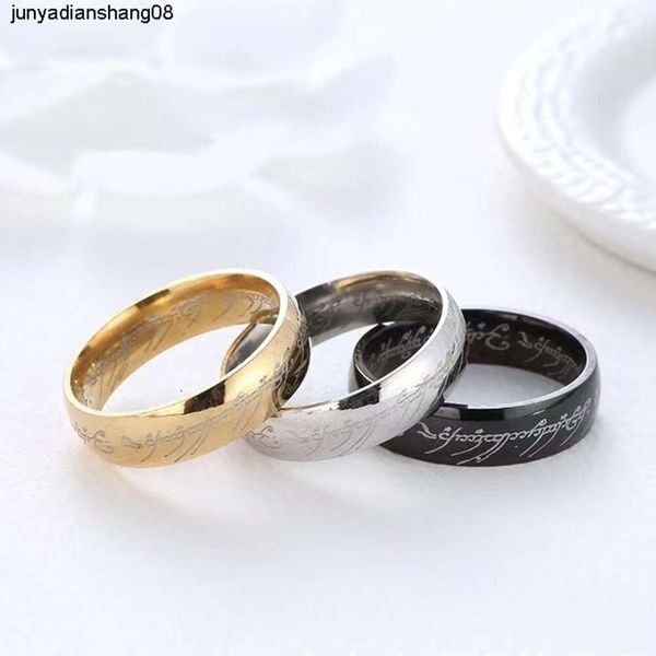 Le seigneur des anneaux bague roi bague de Couple acier inoxydable bijoux en acier titane