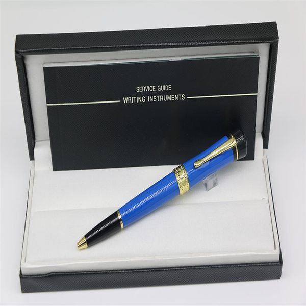 Bolígrafo único de la serie Lucky Star hecho de resina azul de alto grado con adornos de oro rosa y ocho colores para la escuela de oficina 265w