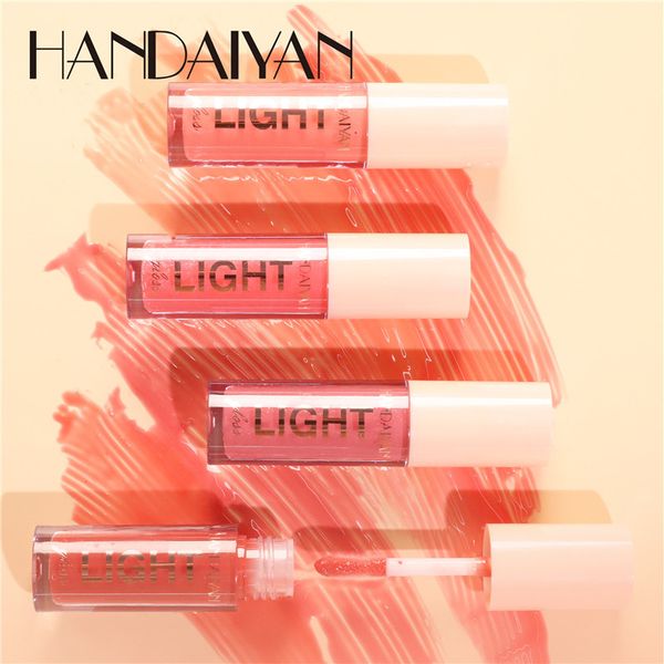 Handaiyan Lip Gloss Sexy Plump Glitter Crystal Jelly Red Nude Lápiz labial Líquido Impermeable Hidratar Aceite Lipgloss Maquillaje