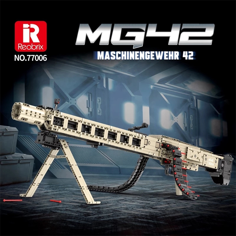 MG-42 Universal Stice Guns Build Blocks Blocks военные серии MOC Moc Model Boys Kids Motorized Gun Kids Shooting Game Toys Toys Gormance Gifts