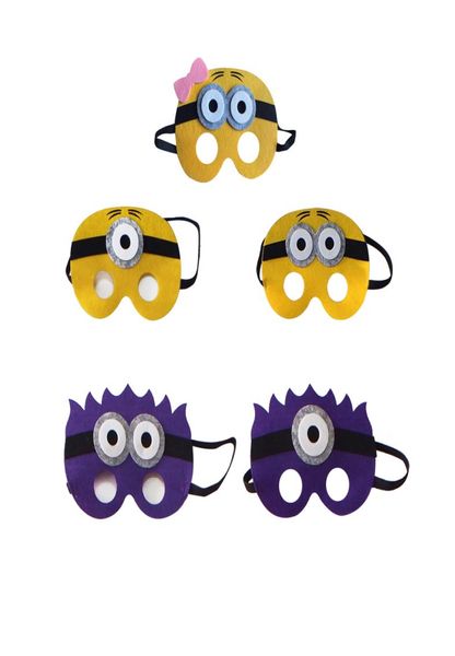 The Minions Masks Pequeñas máscaras de niña amarilla para niños Disfraces de Navidad Halloween Mascarada Favores de fiesta Favores 8498633