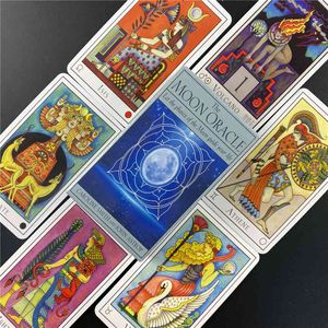 Cartas de oráculo de la Luna, cubierta de adivinación, juego de mesa de entretenimiento versión en inglés, deja que las fases de guía tu vida amen 7UL4