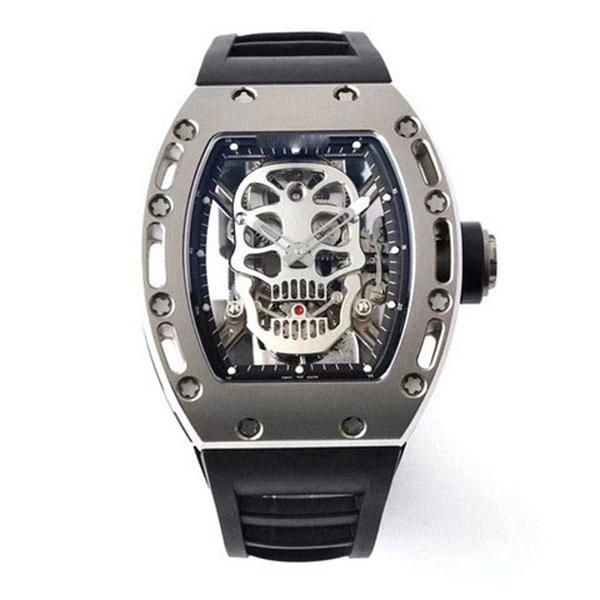 La montre pour homme Tourbillon la plus excitante en verre saphir double face avec bracelet en caoutchouc thaïlandais et boîtier en acier inoxydable1