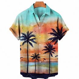 Le nouveau 2023 Hawaii Looser Supersize Hommes Dépensent Loisirs Chemise décontractée Original SuFeng Beach Sunsets Surdimensionné Vêtements importés T5Kn #