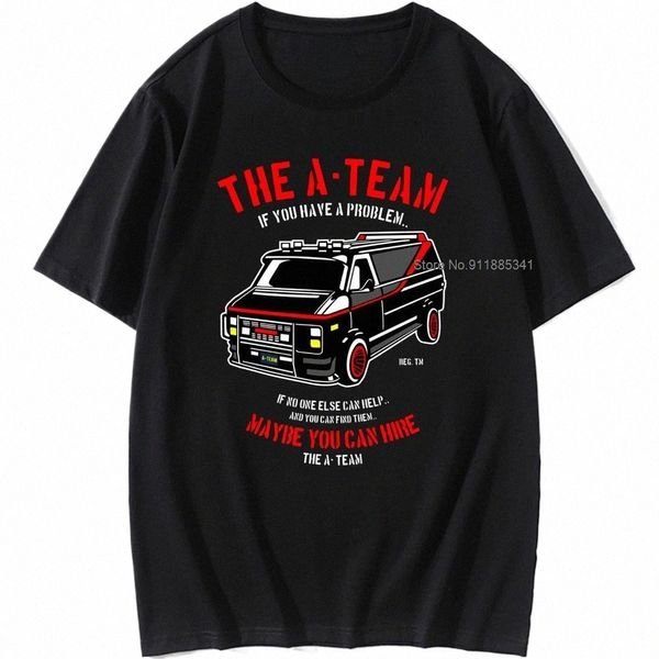 La nueva camiseta A-TEAM para hombre Van Funny 80's TV Program Show Cott Mr-T Unisex de gran tamaño 100% Cott Top j0HI #