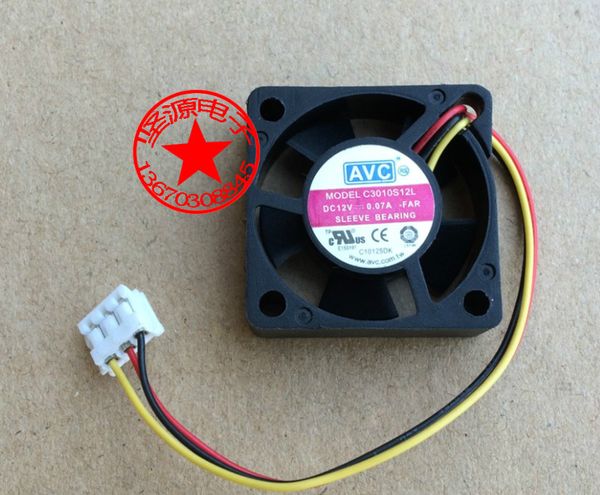 Le nouveau disque dur AVC 3010 0.07A C3010S12L 12V 3CM 3 30*30*10MM petit ventilateur de refroidissement