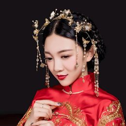 Costume de coiffure de mariée chinoise, couronne à pampilles, bijoux de spectacle de mariage, bijoux de cheveux de mariée, wo242t, nouvelle collection