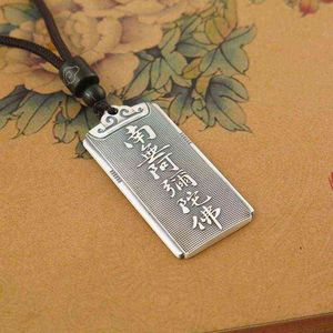 De nieuwe Chinese stijl Amitabha-hanger is veilig en geluid zilveren ketting amulet sieraden accessoires