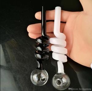 Los nuevos accesorios de wok rectos en espiral de color, bongs de vidrio al por mayor, tubos de agua de vidrio para quemadores de aceite, accesorios para tubos de humo