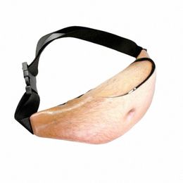 Les nouveaux hommes créatifs fi drôles tissu imperméable bière ventre peau PU sac de taille en cuir W3-128 C2Yl #