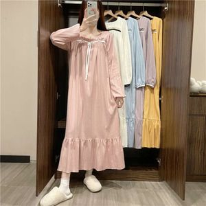 The New Female Spring and Automne Maternity Chightgown Princess Wind Big Size Robe Monthly Vêtements Pamas Habots L2405