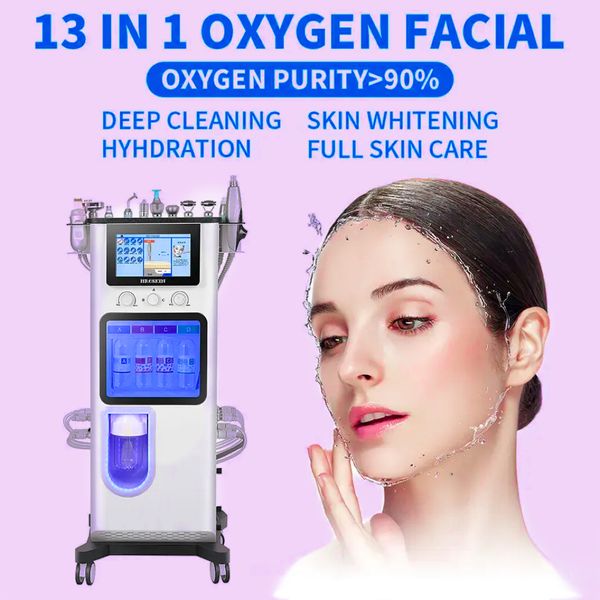 La nueva inclusión de microdermoabrasión, limpieza profunda de la piel, 13 en 1, spa facial, estrella azul cielo, manejo de la piel, máquina facial de hidra, máquina de oxígeno.