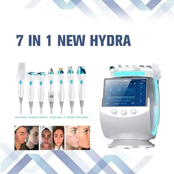 Le nouveau microdermabrasion multifonctionnel 7 en 1 micro-cristaux exfoliant à eau dynamique à oxygène dynamique sûr et efficace équipement de beauté facial de luxe privé