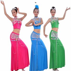 The New Natial Dance S Souled Fishtail Modern Belly Dance Peacock Dance Performance Clothing 06uv #