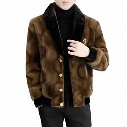 La nouvelle veste européenne d'extérieur pour hommes Imitati Sable Parkas Manteau Fiable d'âge moyen Imitati Mink Veet Vêtements d'hiver Z6mg #