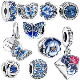 De nieuwe populaire 100�5 Sterling Silver Charme drie -kolor verzegelende charm vlinder hanger Pandora armband vrouwen diy sieraden cadeau