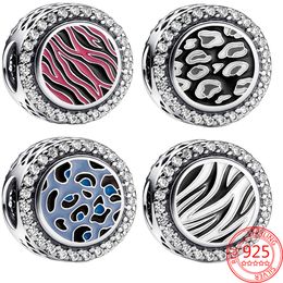 Le nouveau populaire 925 Sterling Silver Color Beads Round Animal Zebra Charm Original Bracelet Pandora Mme Jewelry 1