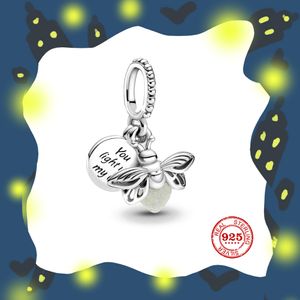 les nouvelles perles populaires en argent sterling 925 avec des lucioles rougeoyantes foncées conviennent aux bracelets à breloque pendentif primitif diy pandora bijoux féminins