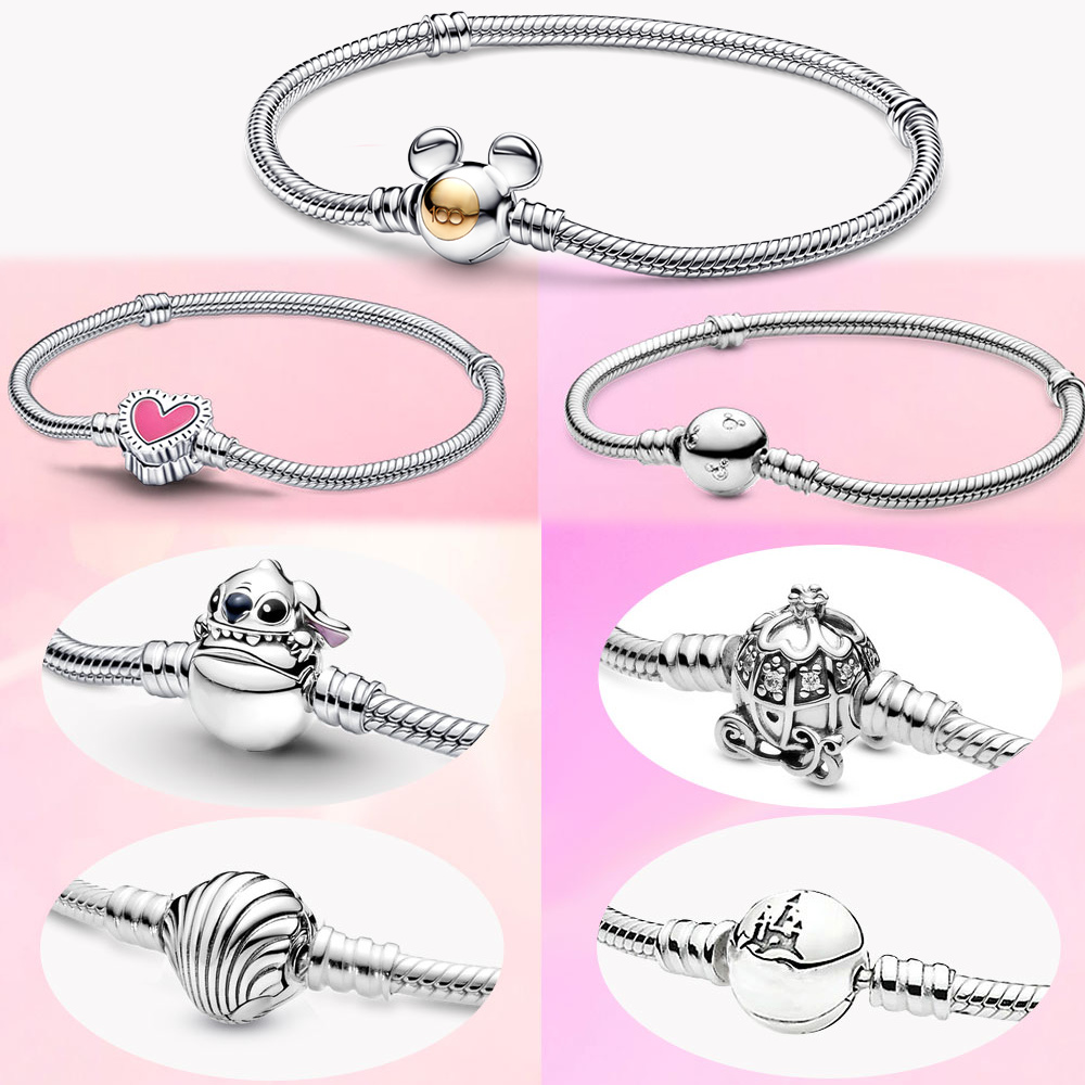 Новый популярный 925 -серебряный браслет стерлингового серебра подходит для примитивных декоративных ювелирных подарков Pandora Pandora