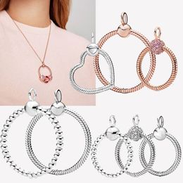 La nueva y popular suspensión de oro rosa de vermiculita de plata de ley 925 es adecuada para el collar Pandora primitivo Sra. DIY Charm Jewelry