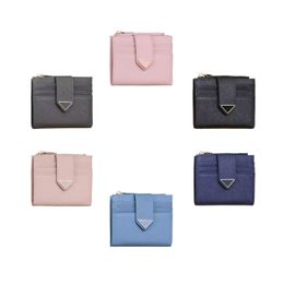 Le nouveau portefeuille en cuir Triangle Saffiano porte-monnaie porte-monnaie pour femmes hommes de luxe titulaire de cartes de créateur de qualité 7A avec boîte portefeuille porte-cartes puese 9 emplacements pour cartes sac de carte cadeau