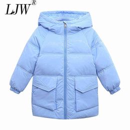 De nieuwe glanzende waterdichte hoogwaardige jas Medium en grote kinderkleding 4-12 jaar oude kinderen Winter Warm Lon J220718