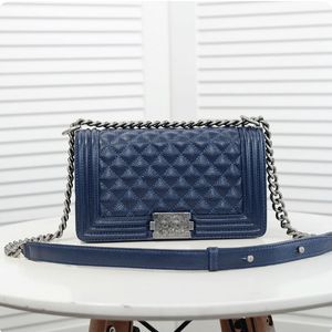 Sac pour femme chaîne un sac à bandoulière sac de messager mode sac à main en cuir de luxe peut biseauter durable qualité haut de gamme sac fourre-tout bleu taille : 25 * 15 * 8