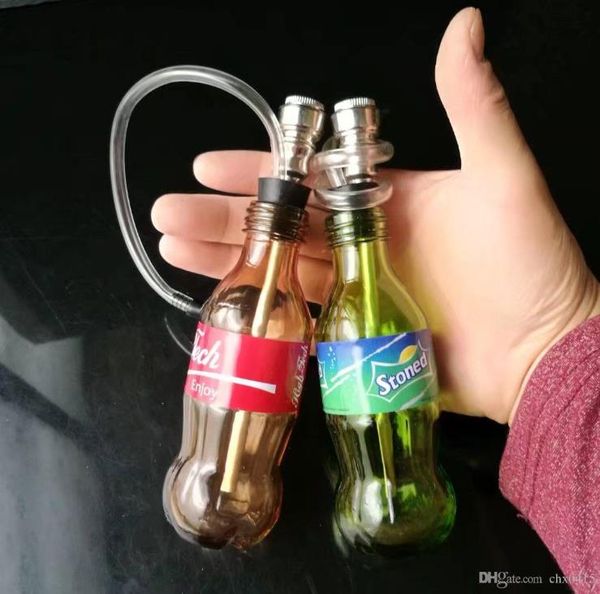 Le nouveau narguilé en verre Sprite cola, vente en gros de narguilé en verre, raccords de conduites d'eau en verre, livraison gratuite