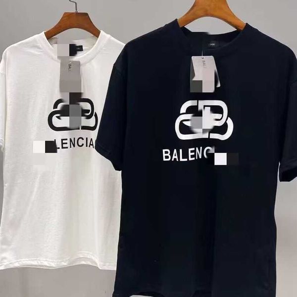 La nueva marca de moda T es la misma que la camiseta de manga corta de algodón de la familia Paris B para parejas de hombres y mujeres, blusa moderna y holgada con imágenes modernas.