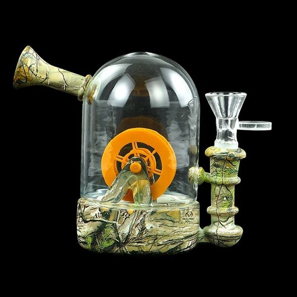 El nuevo y exclusivo shisha de silicona de 7,4 pulgadas de alto Modelado de la rueda de agua pipa de agua de silicona pipas de agua bongs de vidrio bong dab rig plataformas petroleras cigarrillo de tabaco