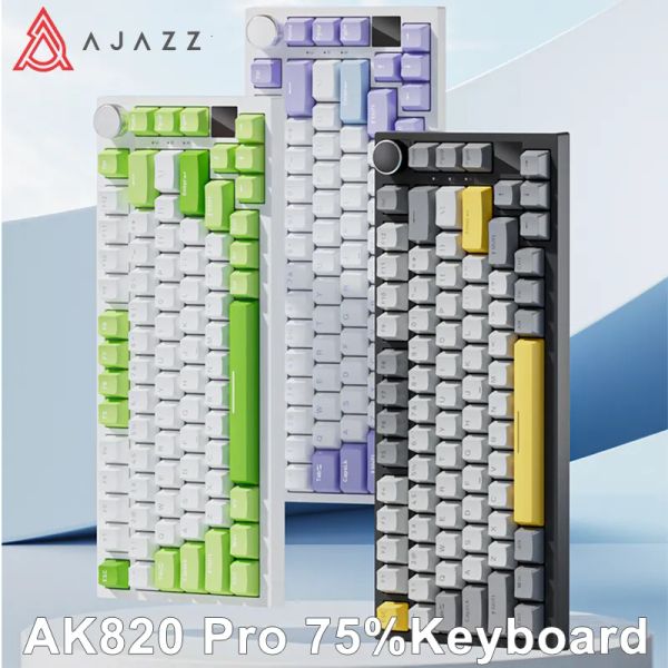 La nouvelle version du clavier Jazz AK820RGB à trois modes Clavier mécanique de jeu 82 touches Bluetooth 24Hz Caméra sans fil Perte PC PC 230927