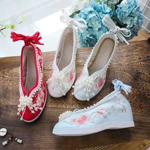 The New Women Traditional Chinese Style Hanfu Boot Broidered Cloth Shoes Wedding Bride Old Beijing Retro Short Boots Footwear