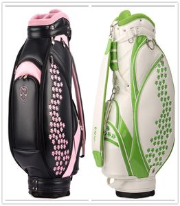 La marca más reciente de la marca Women Professional Black Grenn Golf Bag Limit Bolsa de bolas de golf Stand PU Leather Club Bag Cart Bag1234640