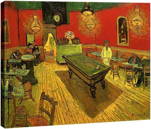 The Night Cafe in the Place Lamartine en Arles Classic Canvas Impresiones Arte de pared de Van Gogh Famosos pinturas abstractas al óleo Reproducción Imagen de obras de arte enmarcadas