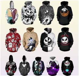 The Nightmare Before Christmas Sweat à capuche 3D Print Sweatshirts Cosplay Sally Jack Skellington Santa Zipper Veste Mx200811441522