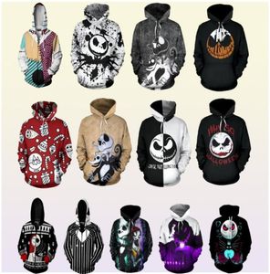 The Nightmare Before Christmas Sweat à capuche 3D Print Sweatshirts Cosplay Sally Jack Skellington Santa Zipper Veste Mx200815757632