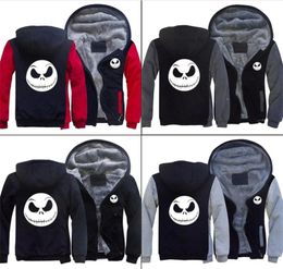 Le cauchemar avant Noël jack skellington zip sweatshirts hiver épaissis à swets à swets décontractés tops mantel039s vêtements 9167570