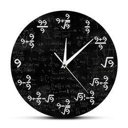 The Nines Math Wall Clock numéro 9 MATH MODERNE CHORD MONTRE MATH MATH MATH THE CLOCK DE 9S FORMULES MATHAMATIQUE Mall Art Y2001244V