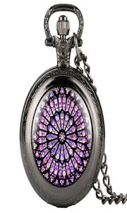 La exhibición de la catedral de Notre Dame de Paris mira el antiguo reloj de bolsillo de cuarzo collar Relojes de recuerdos de recuerdo para hombres Mujeres9712842